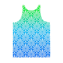Load image into Gallery viewer, Abstract Pattern Green &amp; Blue Sublimation Tank Top