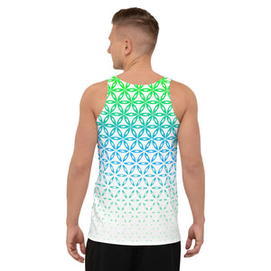 Flower Of Life Green, Blue, & White Sublimation Tank Top