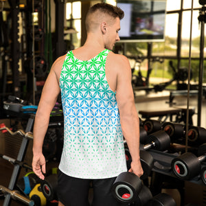 Flower Of Life Green, Blue, & White Sublimation Tank Top