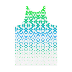 Flower Of Life Green, Blue, & White Sublimation Tank Top