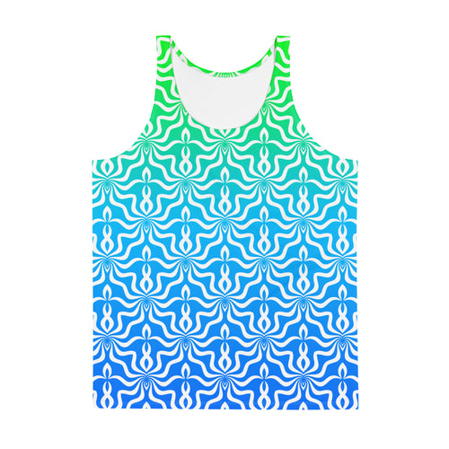 Abstract Pattern Green & Blue Sublimation Tank Top