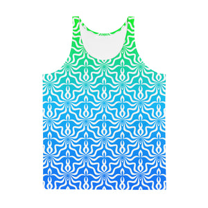 Abstract Pattern Green & Blue Sublimation Tank Top