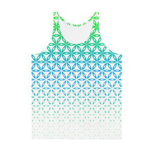 Flower Of Life Green, Blue, & White Sublimation Tank Top