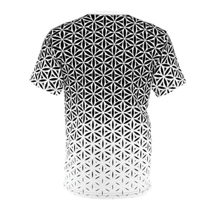 Flower Of Life Geo Gradient AOP Crew Black & White