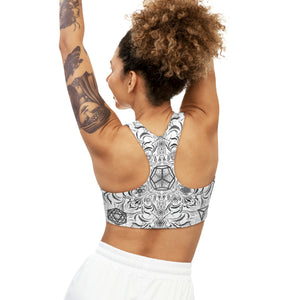 Elements White Sublimation Sports Bra - Yantrart Design