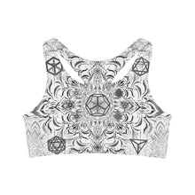 Load image into Gallery viewer, Elements White Sublimation Sports Bra - Yantrart Design