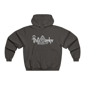 Truth Seeker White On Black Hooded Sweat Shirt