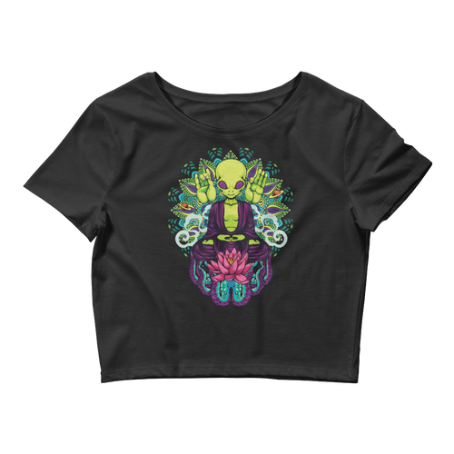 Meditating Alien Crop Top